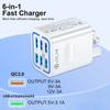 6-Port USB Charger Mobile Phone Fast Charging Wall Adapter for iPhone Xiaomi Samsung Huawei US/UK Plug