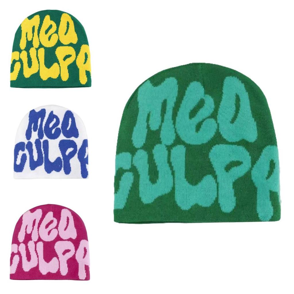 Trendige Mea Culpa Mützen Strickmütze Weiches und dehnbares Material für Komfort