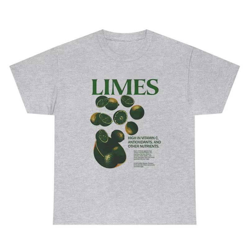 

Retro Style Limes Graphic Tees Oversized Vintage Aesthetic Streetwear T Shirt Short Sleeve Harajuku Fashion Tops Women Clothing 4XL
