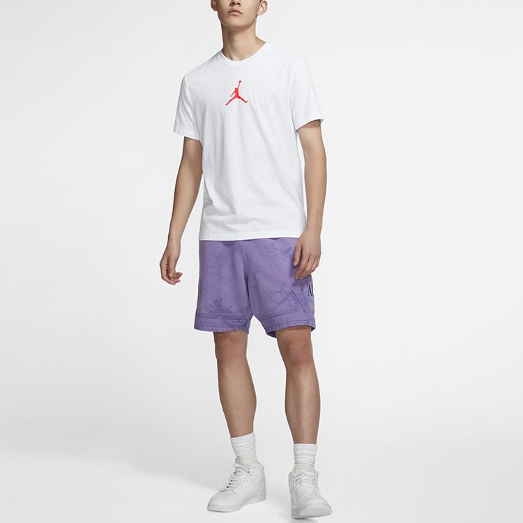 Air Jordan Jumpman Logo Printing Pullover Round Neck Short Sleeve White Men's BQ6741-101