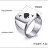 Poker Spades A Ring for Men Boys,Stainless Steel Stamp Ring Chunky Ring,Poker Enthusiast Jewelry Gifts