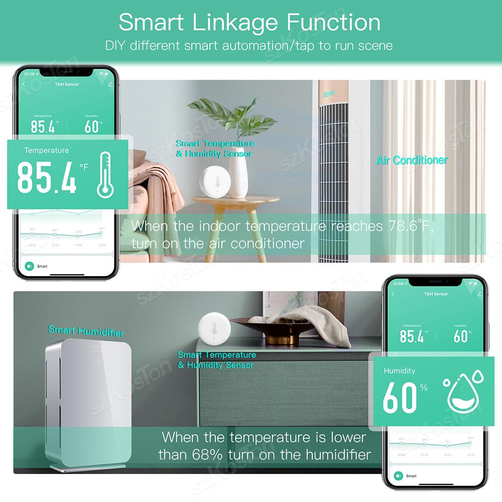 Tuya Smart Home ZigBee Senzor de temperatură și umiditate Monitorul termometrului de interior funcționează cu Alexa Google Smart Life ZigBee2mqtt