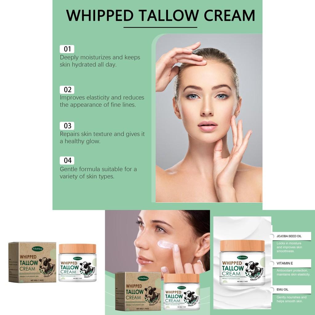 Woodsleep Grass-fed Beef Tallow Skin Cream Hydrating Moisturizing Nourishing For Dry Skin