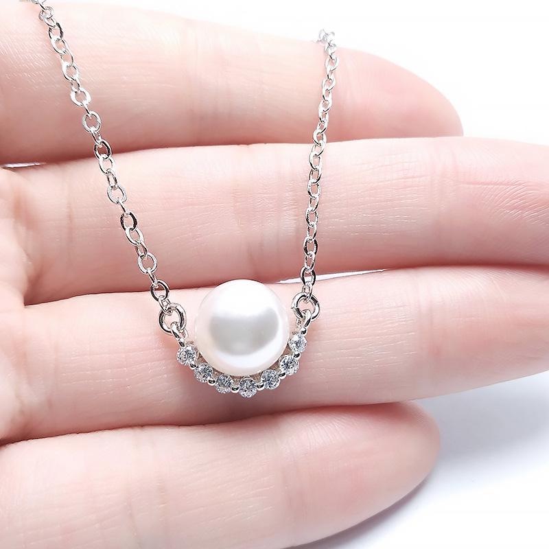 Smiling Angel Nanyang Fresh Style Pearl Necklace - Round Smile Face Christmas Gift Choker