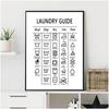 Laundry Guide Canvas Painting Wall Art Laundry Cheat Sheet Poster Print Minimalist Art Poster Wall Pictures For Bathroom Decor