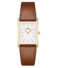Danielwellingteon Bound Durham Square Dial Vintage Brown Leather Watch