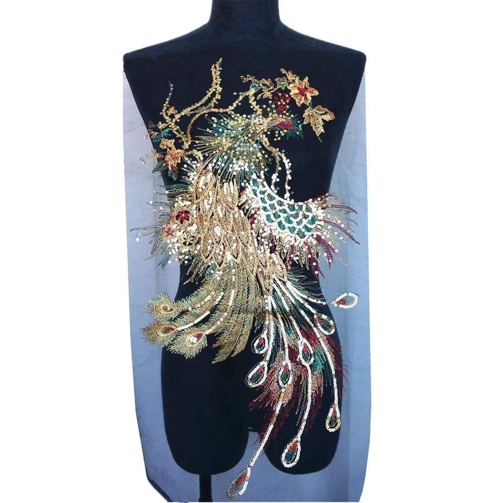 Black Mesh Embroidered Sequin Appliques Wedding Decoration Appliques Wedding Decoration