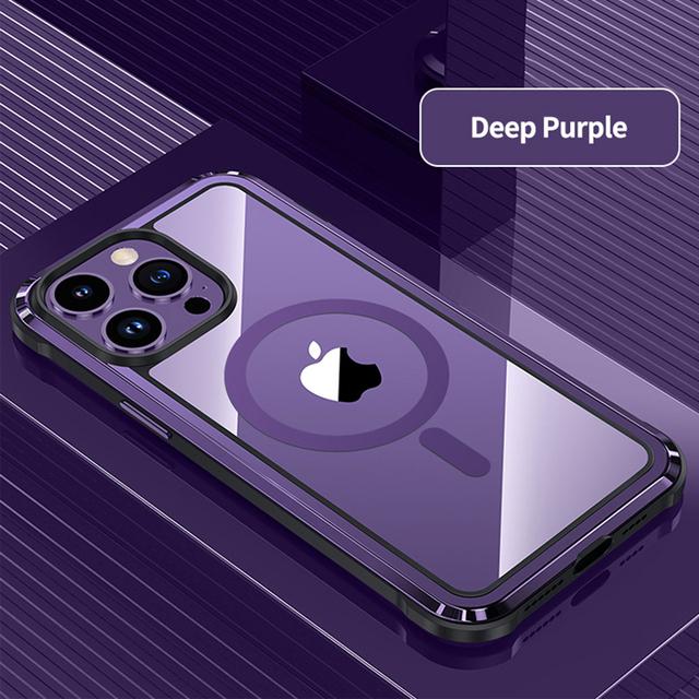 Phone Case For Iphone 14 With Magsafe Magnetic Wireless Charging Aluminium Magnet Shockproof Cover For Iphone 14 Pro Max Fundas