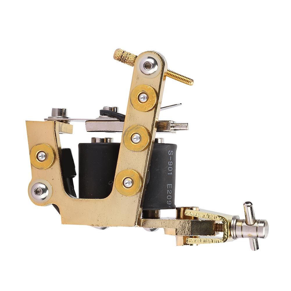 Professional Alloy Coil Tattoo Machine Strong Motor Liner Shader Tattoo MachineGold