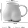 Tasse à thé en forme de fesse style Ins Nordique avec anse, Tasse à café couleur unie, Tasse à eau, Cadeau humoristique pour la famille, les amis, les amoureux, le couple 300ml