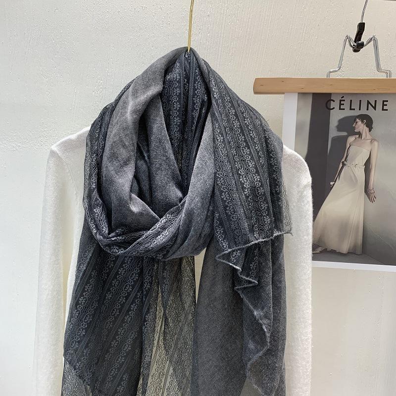 Vreovor Gentle Lace Linen Thin Scarf Fashionable Women'S Outer Shawl Early Spring And Summer Foreign Style Gift