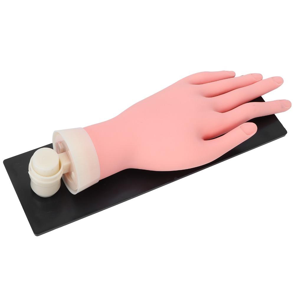 Silicone Nail Art Practice Hand Bendable Fingers Fake Hand For Nails  For Nail Training