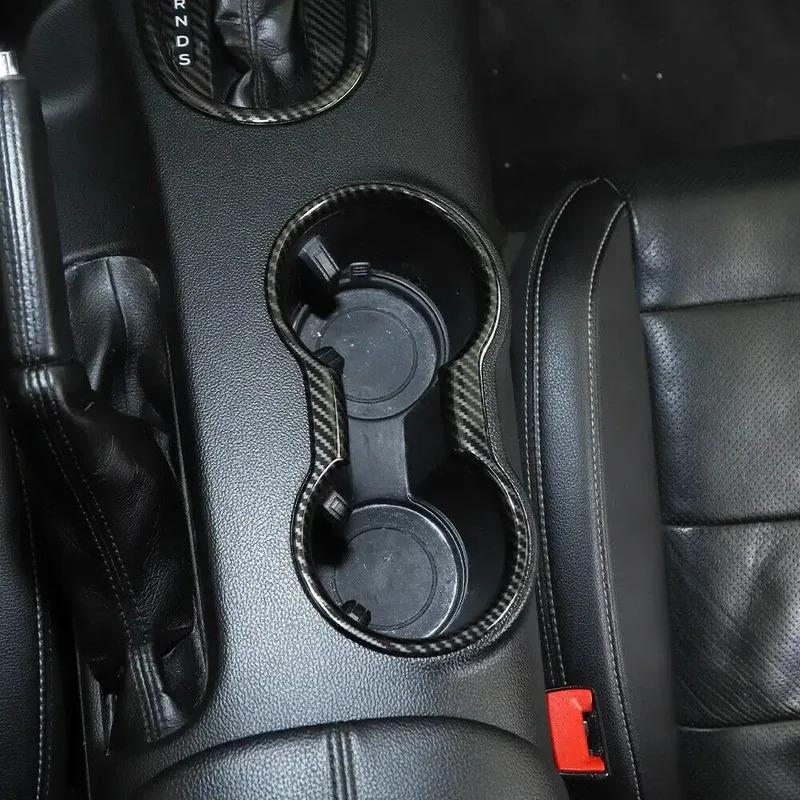 For Ford Mustang carbon fiber cup holder cover frame Car interior accessories decoration 2026 2026 2020 2016 2017 2018 2019