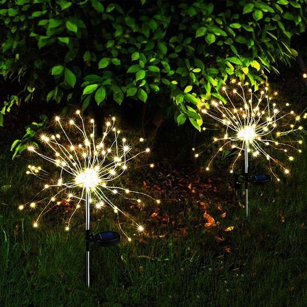 Lot 2 balises solaires - LUMISKY - FIREWORKS SPIKE - LED effet feu d'artifice - H97 cm - Eclairage extérieur décoratif