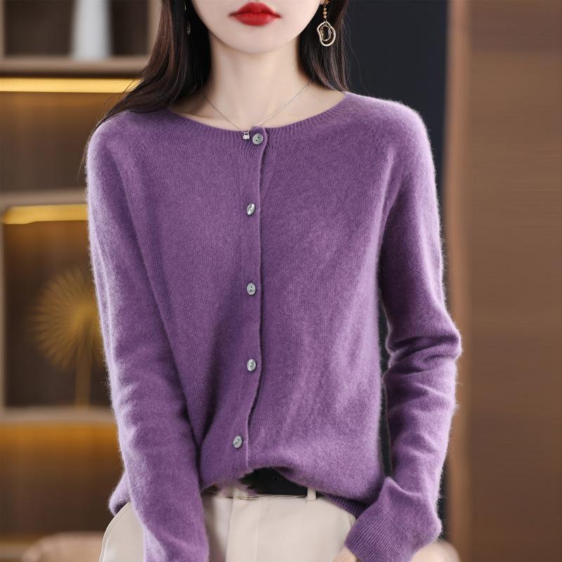 Women Cardigan Super Warm Sweaters O-neck Loose Female Clothes Ladies' Solid Color Knitwear Tops Plus Size