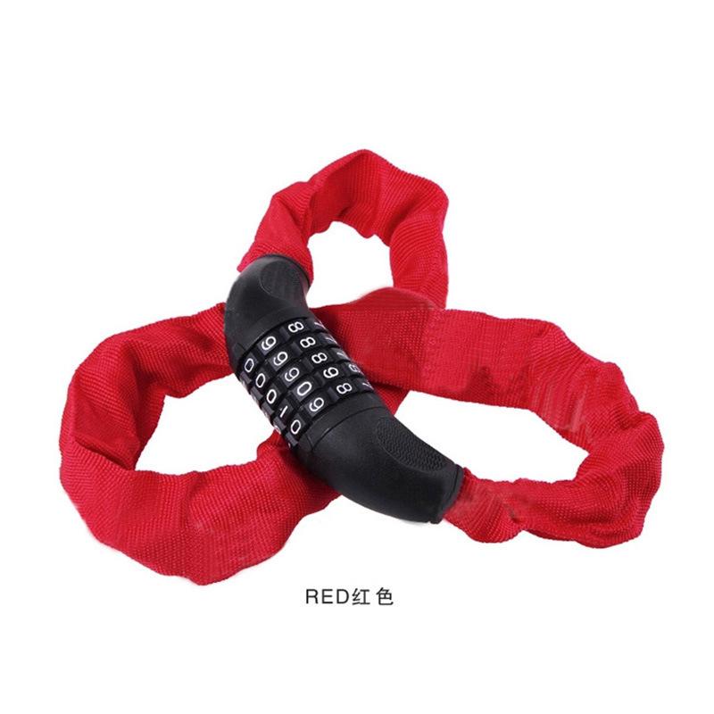Bike Lock Portable Password MTB Road Bicycle Padlock Reflective High Security Anti-Theft Cycling Chain Lock Bike Accessories