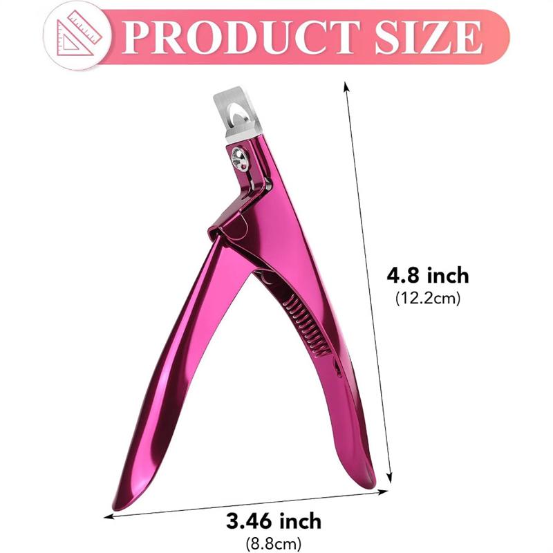 Professional Nail Clipper U Shape Stainless Steel Trimming Straight Cutter With 10Pcs Magnet Nail Art Trimmer Kit Manicure Salon