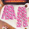 Жіночий затишний фланелевий піжамний комплект - Двоpiece з оксамитовою підкладкою для осені та зими