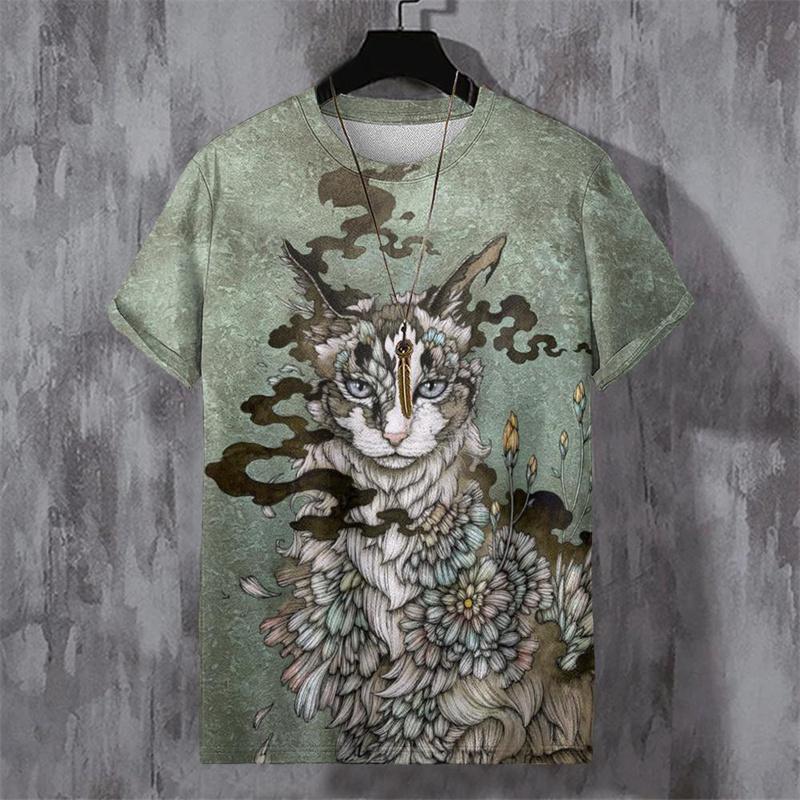 XXS-6XL Plus Size T-shirt For Men Retro Animal 3D Printed T-Shirt Summer Loose Unisex Short Sleeve Tees Round Neck Tops Clothing