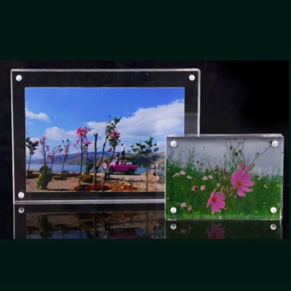 Magnetic Poster Display Stand Transparent Photo Stand Photo Frame  for Room Desk Home Decoration