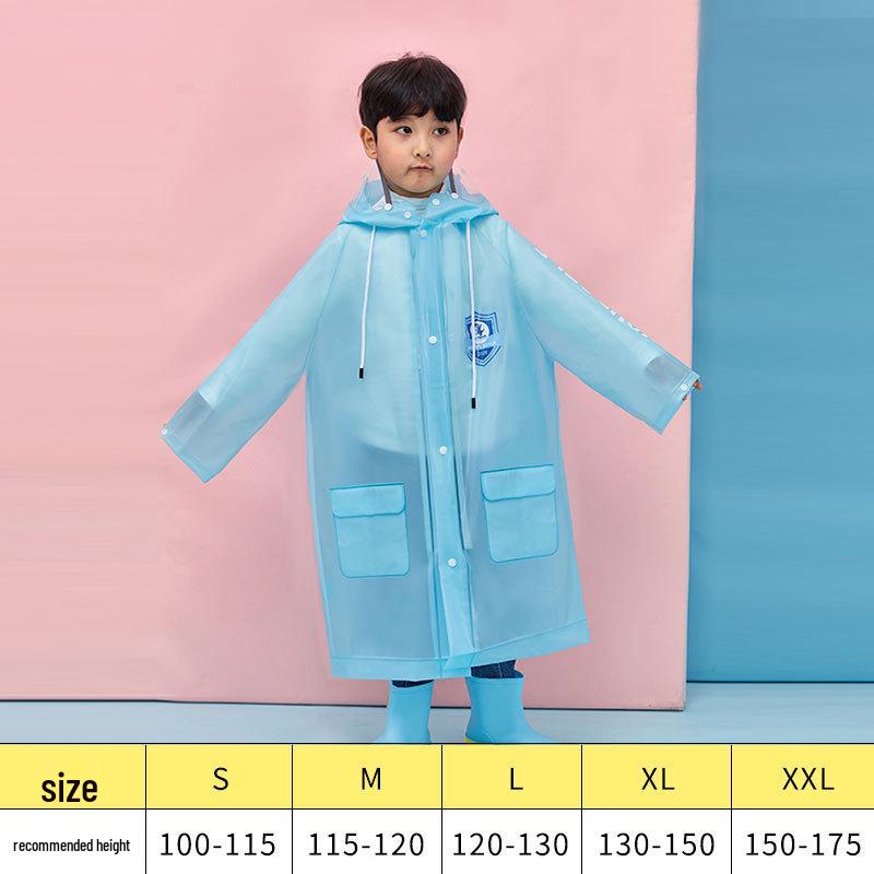 Kids' Academy Style Cartoon Raincoat with Invisible Backpack Feature