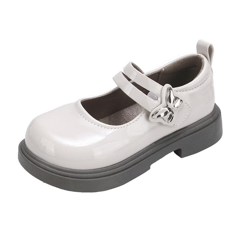 2025 Autumn New Women's Children's Fashion Round Head Leather Shoes Korean Version Princess Soft Sole Single Shoes Children's Shoes