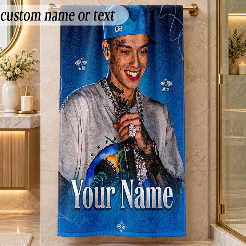 Beach TowelCentral Cee Custom Name Text Personalized Soft Towel for Beach Pool Indoor Home Decor Gift