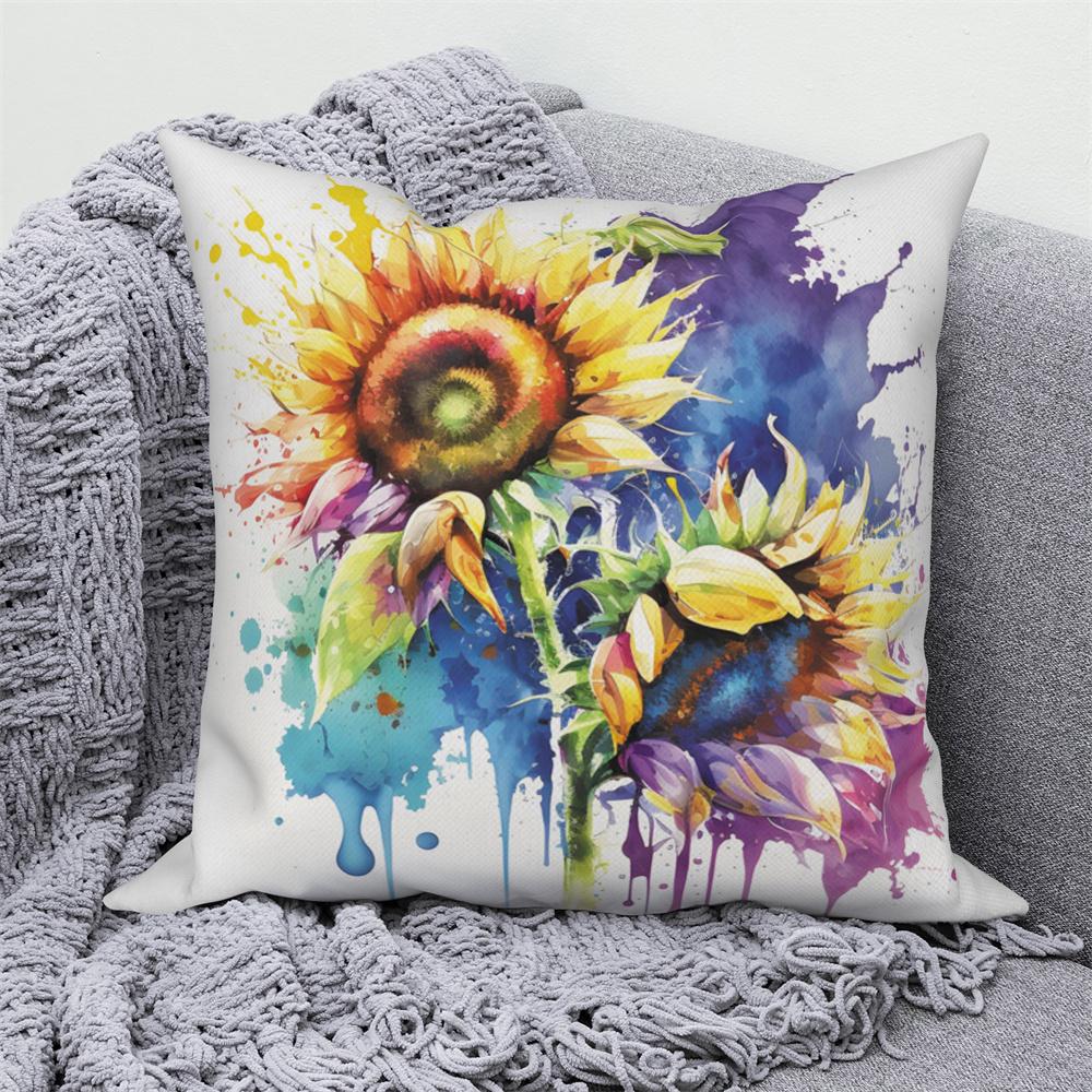 Sunflower Decorative Pillow Cover Cushion  Throw   for Sofa Car Living Room Decoration
