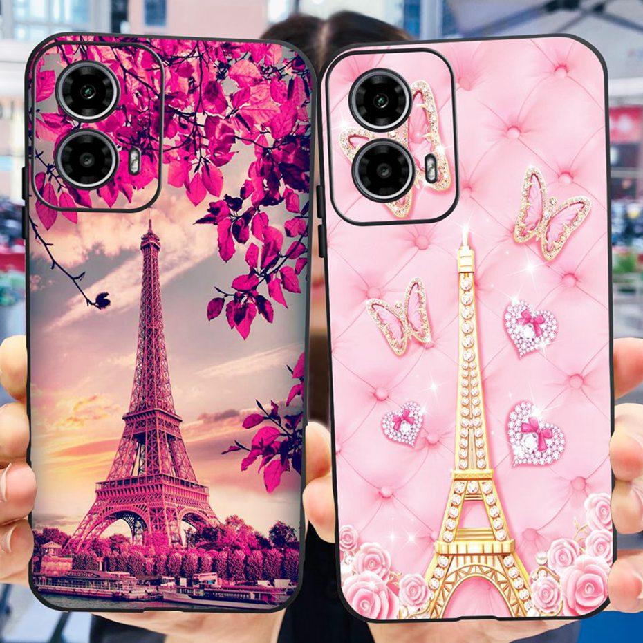 Phone Case For Motorola Moto G24 G34 2024 Cute Love Pattern Soft Silicon Back Cover For MOTO G24 G34 4G 5G