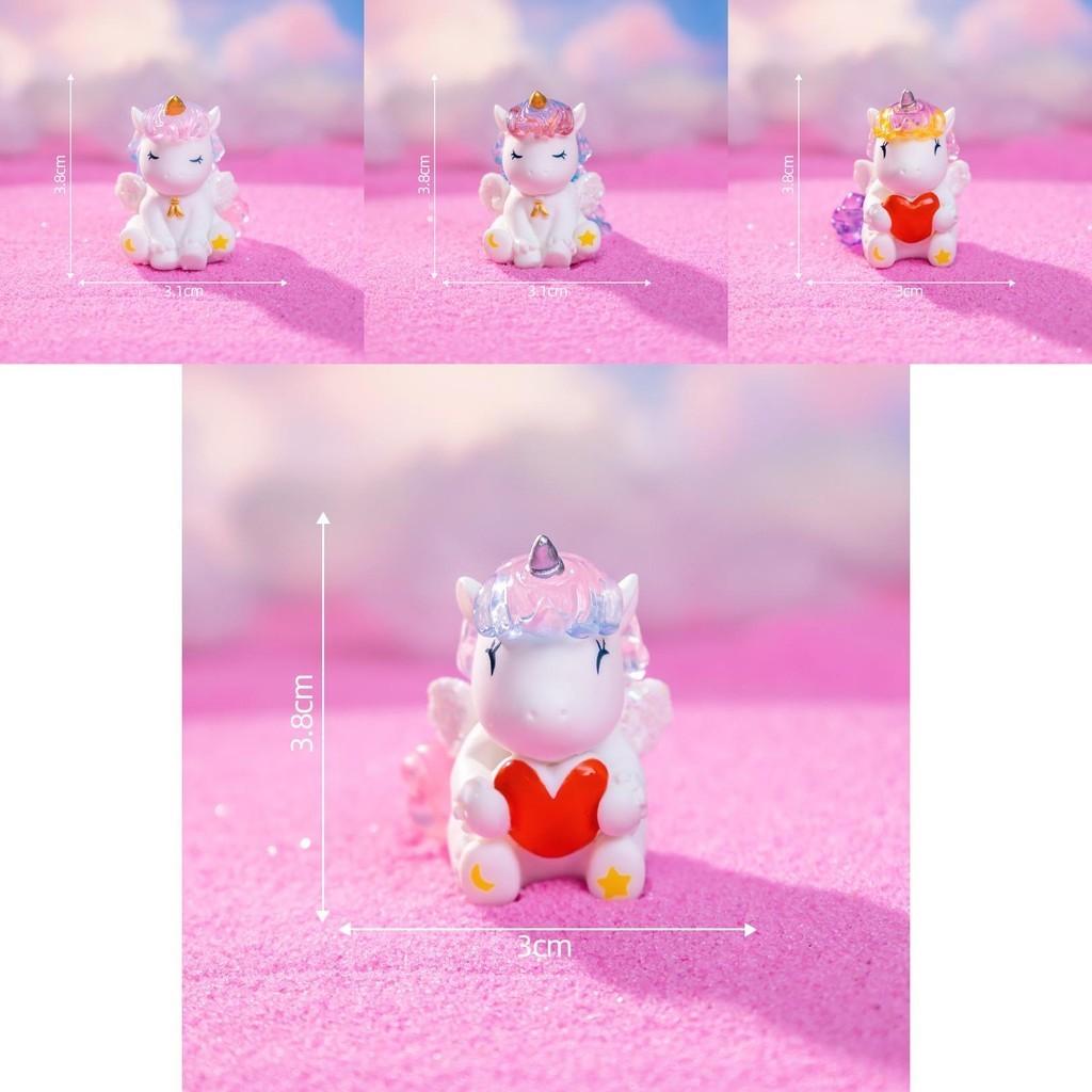 Whimsical Miniature Resin Unicorn Figures For Car Dashboard And Home Decor Blue Red Yellow Pink