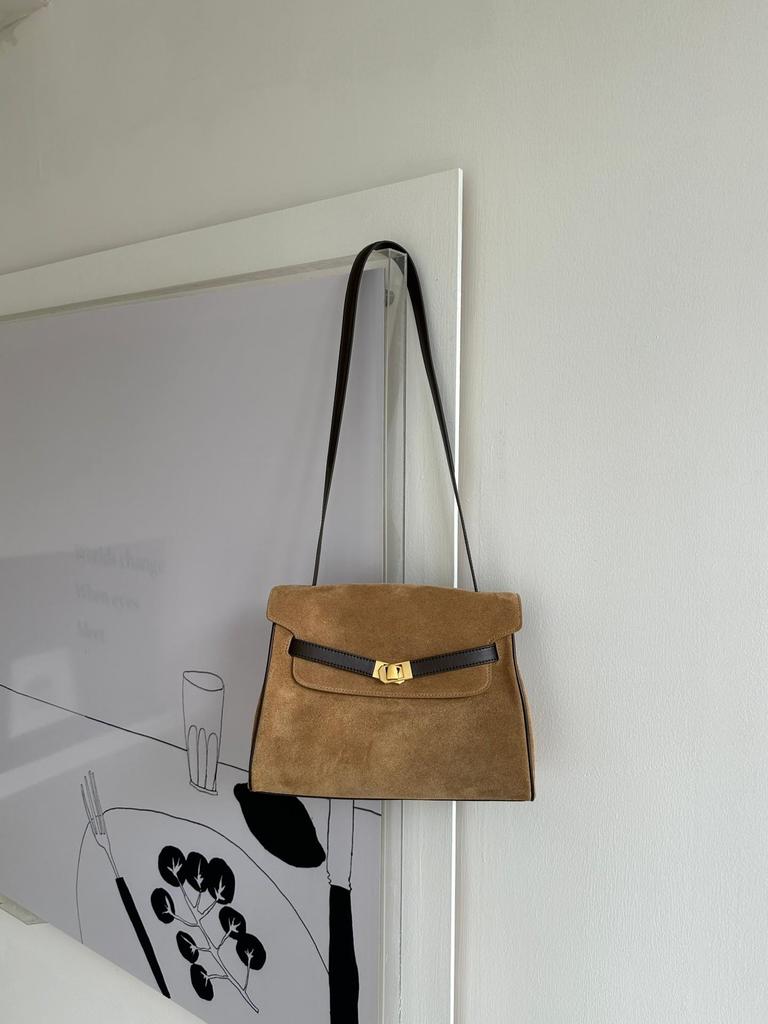 Niche Frosted Cowhide Retro Messenger Bag - Casual Crossbody/Shoulder Hobo Bag