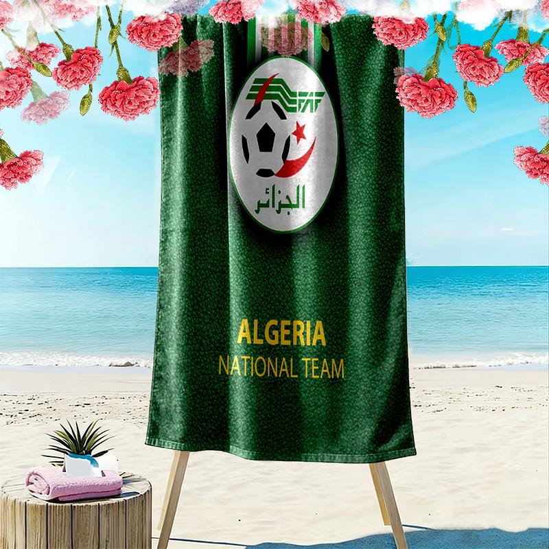 Algeria National Football Team Print Beach Towel, Large Soft Quick Dry Towel for Beach Camping Swimming