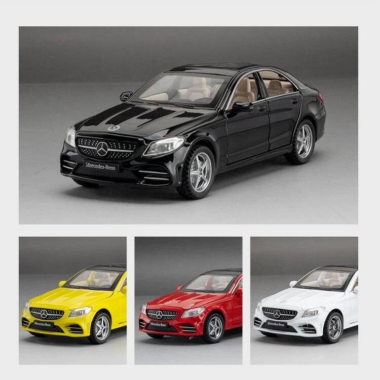 Mercedes Benz C260L Simulation Diecast & Toy Vehicles Sounds & Light Pull Back Car 1:32 Alloy Model Gifts For Children