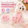 Lace Puppy Skirt Dress Cherry Print Pet Suspender Dress Cute Pet Dog Dress  Puppies and Cats