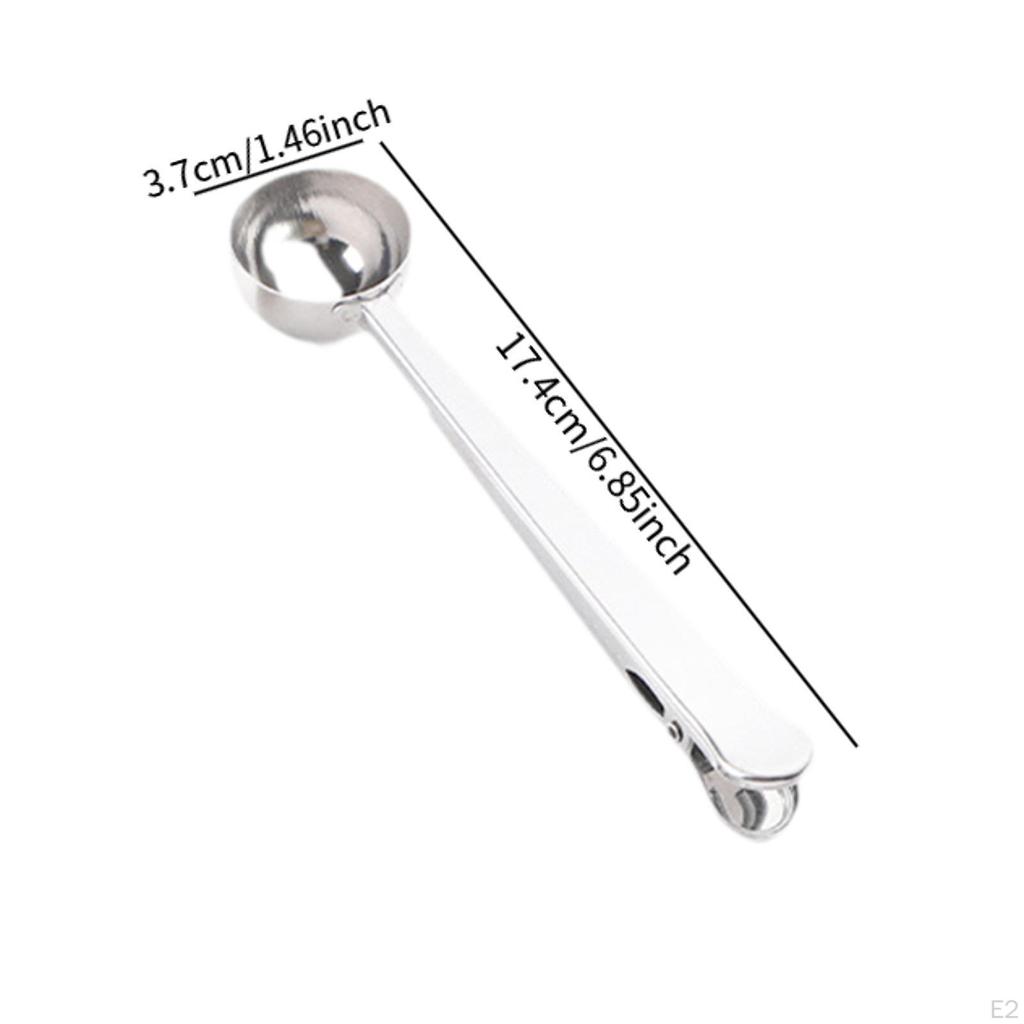 Long Handled Stainless Steel Coffee Spoon Clip Sealing Spoon,