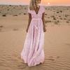 Summer Women's Beach Holiday V Neck Long Maxi Dress Ladies Boho Holiday Sundress
