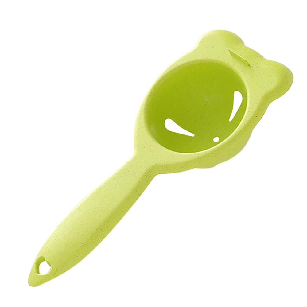 

Egg Separator with Long Handle Wheat Straw Material Simple Structure for Kitchen Baking Cooking Tools Easy to Clean Dishwasher Safe зелений