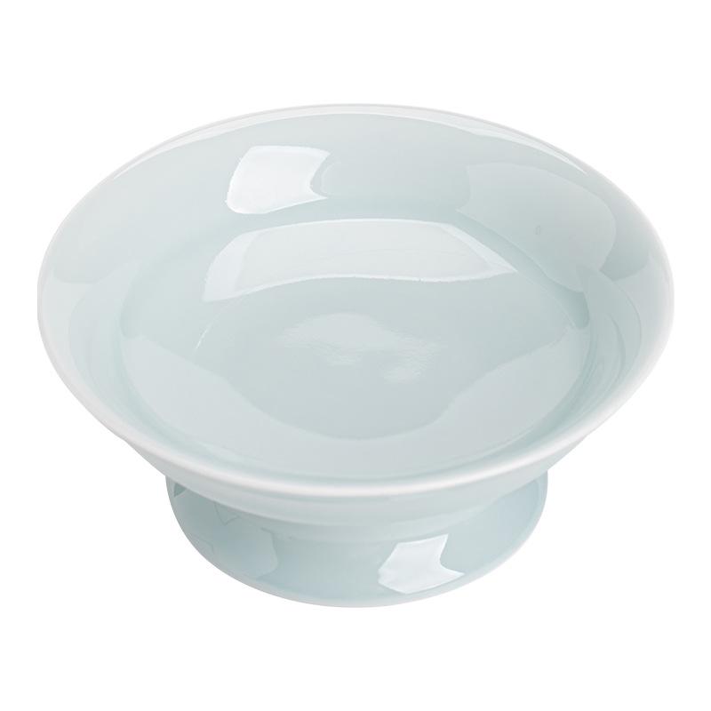 Refreshment plate, ceramic fruit plate, small living room household snack snack plate, high-footed fruit tray, nut plate.