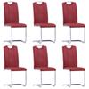 Day and Night - Day and Night Cantilever Dining Chairs 6 Units Red Synthetic Leather