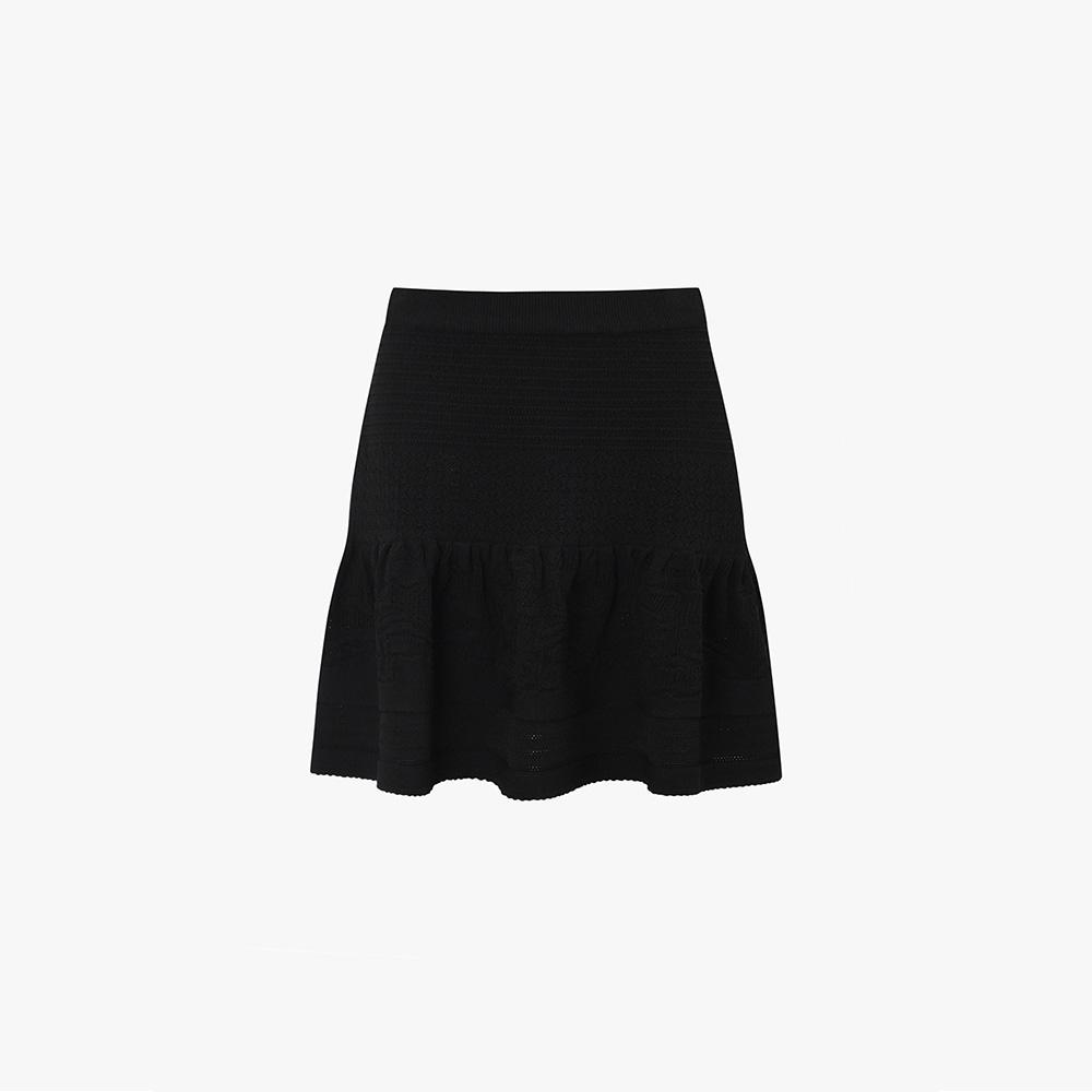 Ibiem Scallop Flare Knit Skirt Emp3Ksk030