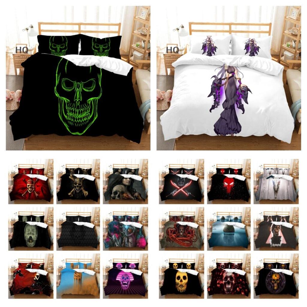 Skull Printing Duvet Cover Youth Bedroom Decor Bedding Suit Comforter Cover