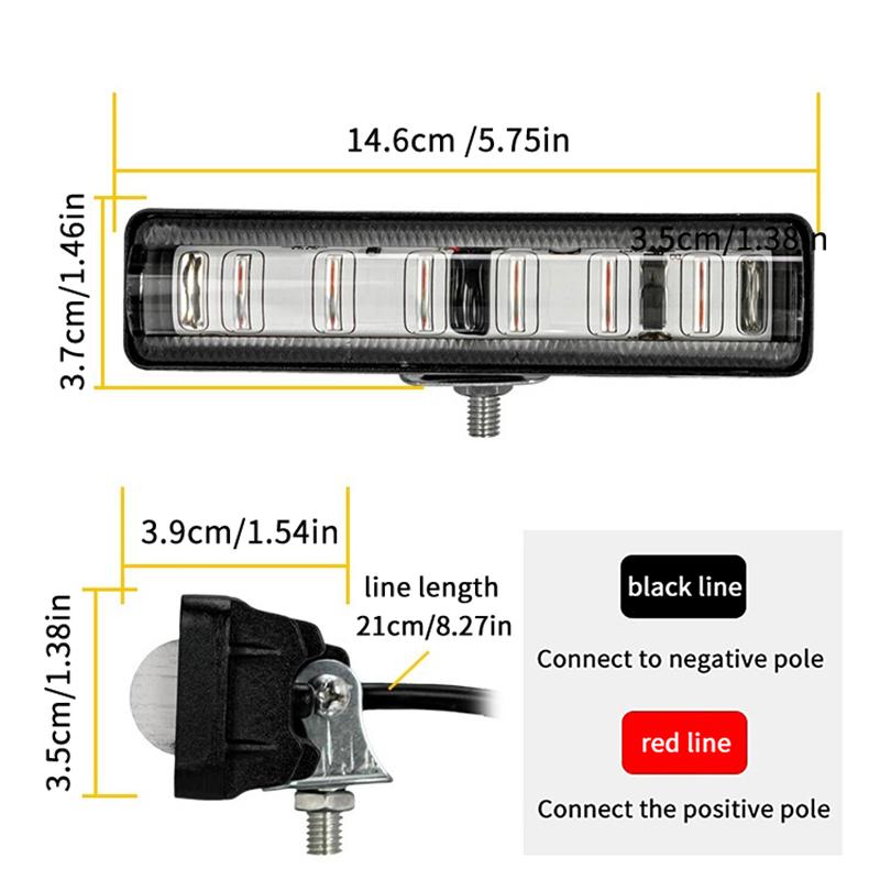 1Pcs Led Forklift Safety Lights Straight Red Hazardous Light Strips Reverse Trucks, Excavators, Industrial Equipment Lights