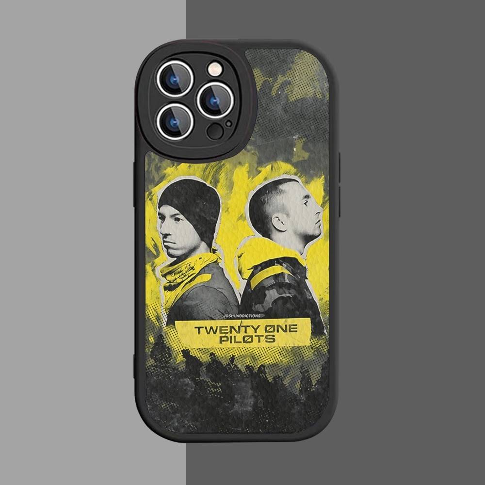 

T-Twenty One Pilots Phone Case For IPhone 16 15 14 11 12 13 Pro Max Plus Back Leather Shell iphone X