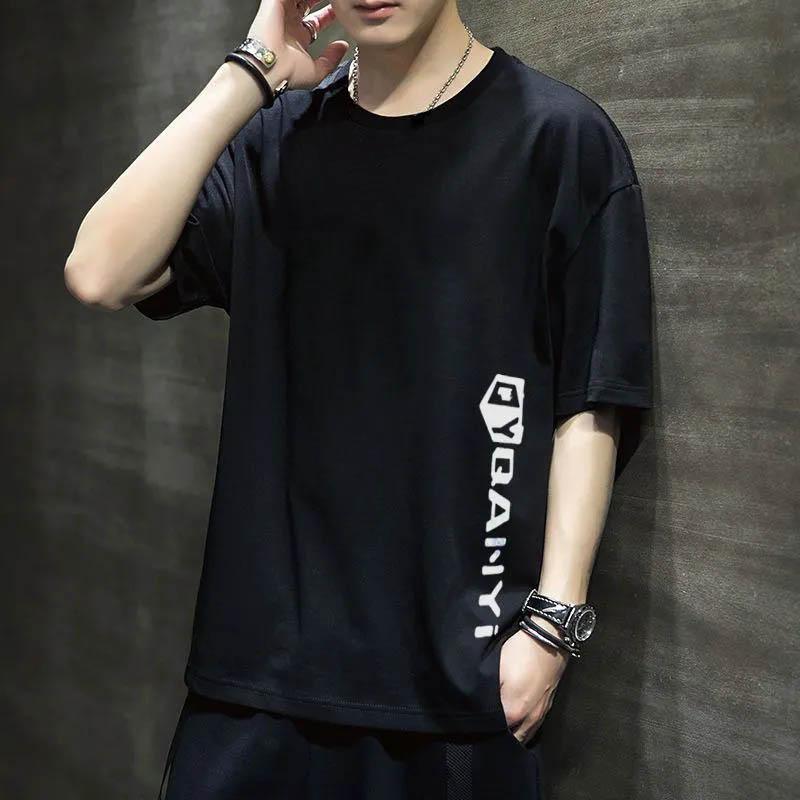 Nadměrná velikost Tlusté Tričko s krátkým rukávem Pánské Volné s polovičním rukávem Pánské Pětičtvrteční rukáv Pánské Ležérní Univerzální Top