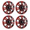 4Pcs Wheels Rim Cover 13 Inch Black Red Stylish Durable Protective Hubcap Wheel Covers For Most