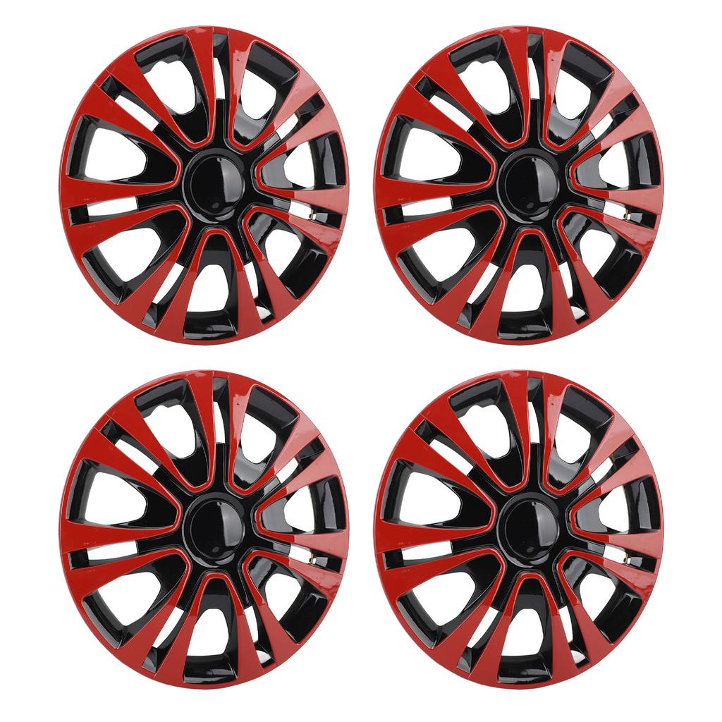 4Pcs Wheels Rim Cover 13 Inch Black Red Stylish Durable Protective Hubcap Wheel Covers For Most