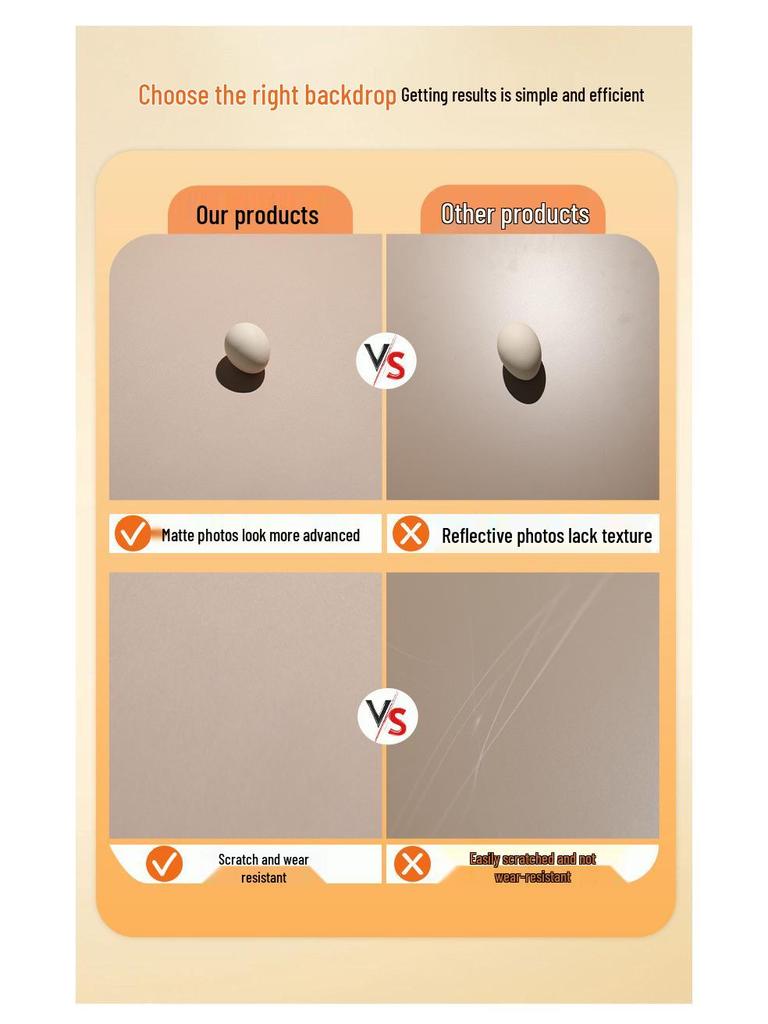 Solid Color Photography Backdrop - PVC Film for Cosmetics, Still Life, Cakes, and Food Photography Props