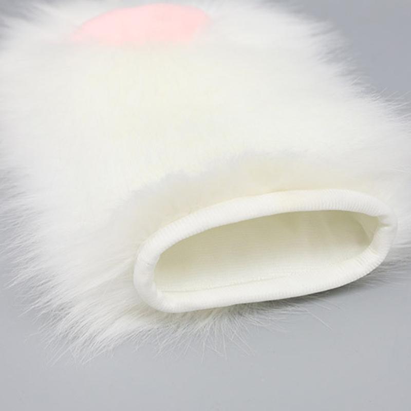 Plush Teens Cats Paw Glove Halloween Party Mitten Teenager Half Finger Glove