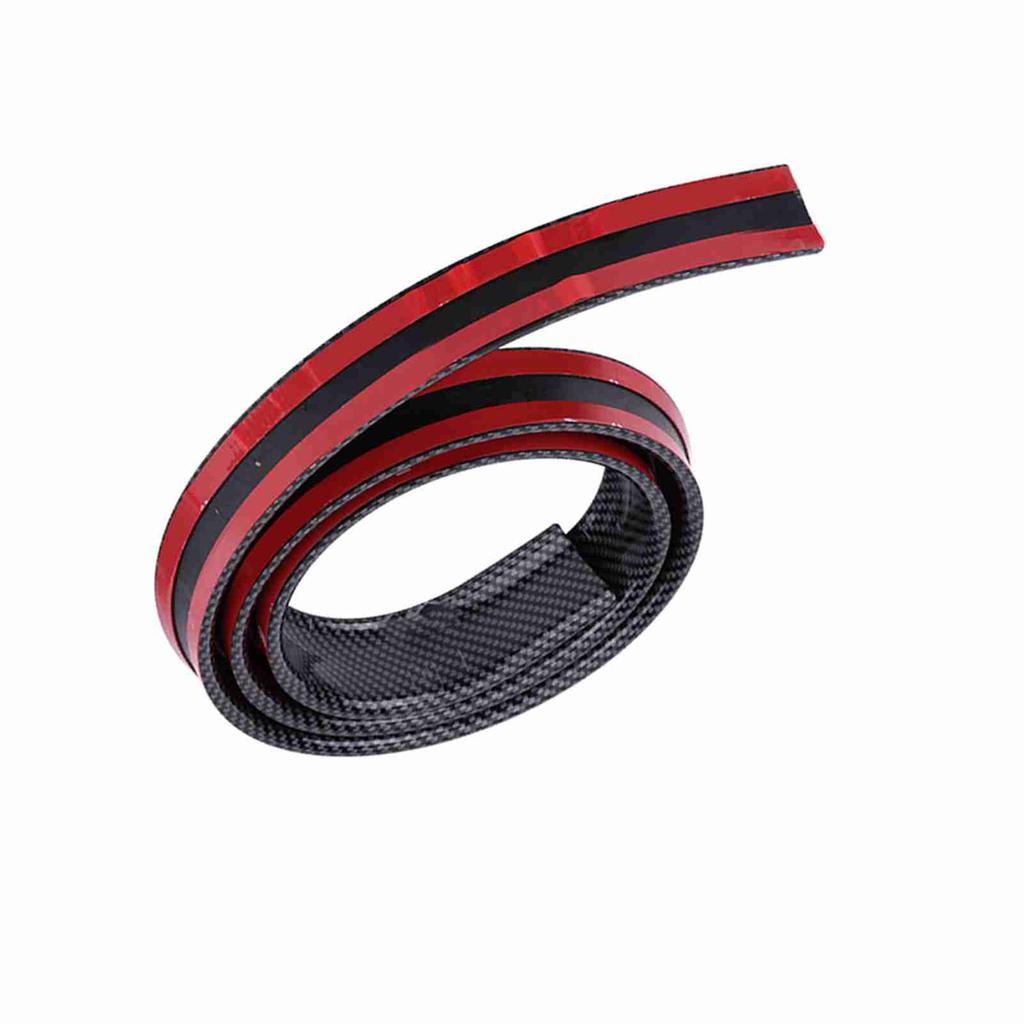 1,5 m 4,9 ft Carbon Fiber Weichgummi Auto Hinten Dach Stamm Spoiler Flügel Lip Aufkleber Schwarz