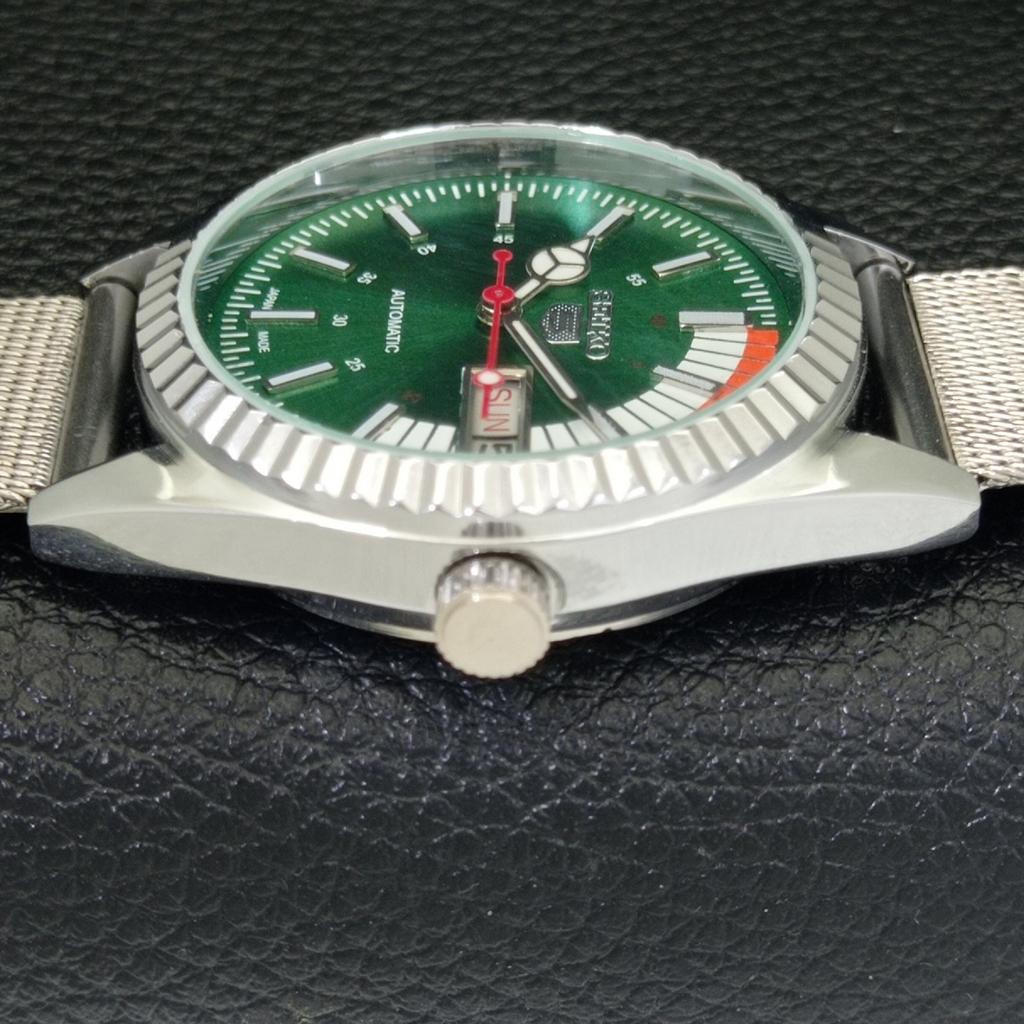 SEIKO 5 AUTOMATIC VINTAGE REFURBISHED 6309A JAPAN MENS GREEN WATCH a440800-4